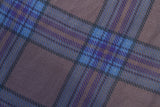 Brown/Purple/Blue Plaid Silk Chiffon Scarf