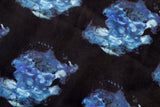 Black Abstract Floral Silk Charmeuse Scarf